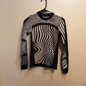 ASOS 4505 Ski & Snow Base‎ Layer Top Black White Optical Wave XS 119304236